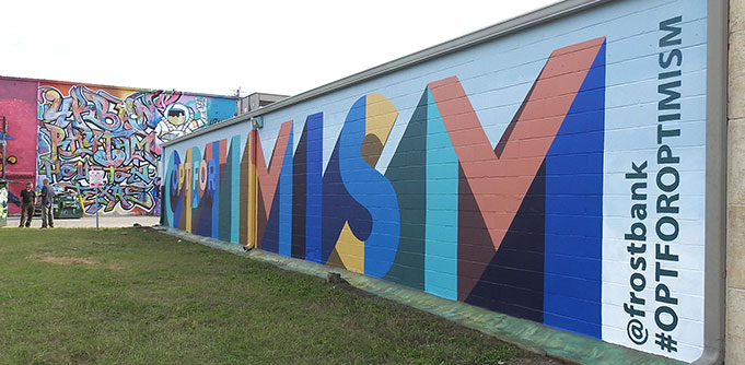 Frost bank optimism mural by Anat Ronen
