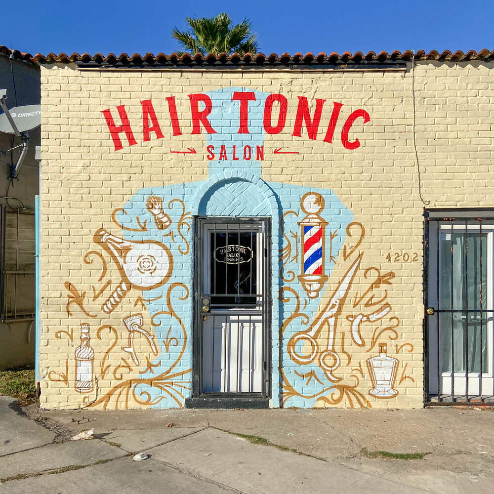 Hair Tonic barber shop installation by Caroline Truong